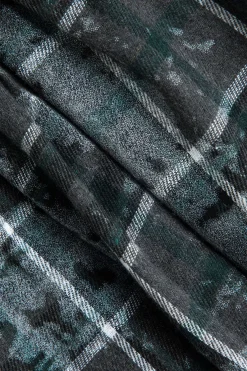 MICAS Skirts-Basic Patchwork Print Denim Skirt BLACK