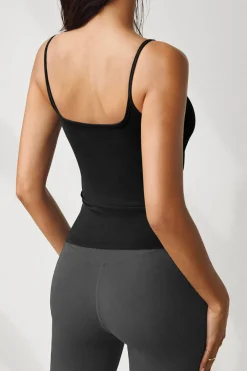 MICAS Tank Tops & Cami-Basic Slip Cami Top BLACK