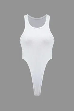 MICAS Bodysuits-Basic Solid Bodysuit WHITE