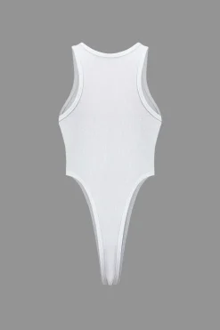 MICAS Bodysuits-Basic Solid Bodysuit WHITE