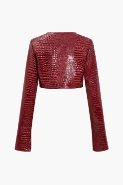 MICAS Outerwear|Outerwear-Basic Solid Crop Jacket