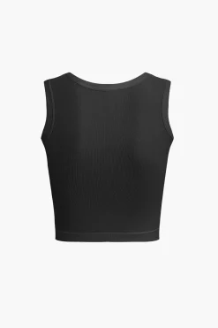 MICAS Tank Tops & Cami-Basic Solid Crop Tank Top