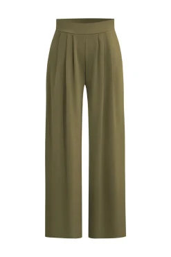 MICAS Pant Sets-Basic Solid Crop T-shirt And Pleated High Waist Wide Leg Pants Set