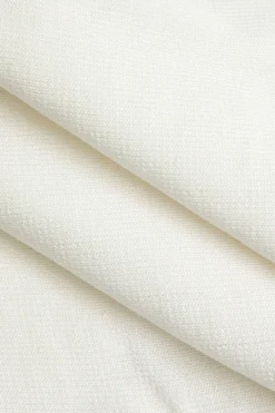 MICAS Knit Dresses-Basic Solid Knit Button Decoration Pleated Dress WHITE