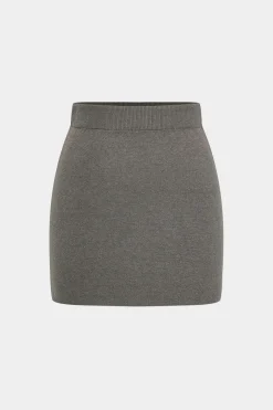 MICAS Knitwear|Knit Bottoms-Basic Solid Knit Mini Skirt