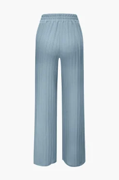 MICAS Pant Sets-Basic Solid Knit Tank Top And High Waist Pants Set