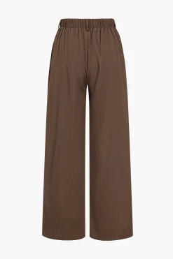 MICAS Pants-Basic Solid Ruched Wide Leg Trousers