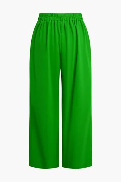 MICAS Pant Sets|Vacation Sets-Basic Solid Sleeveless Top And Straight Leg Pants Set