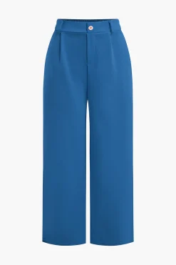 MICAS Pant Sets|Vacation Sets-Basic Solid Sleeveless Top And Straight Leg Pants Set