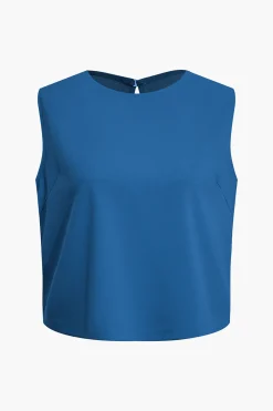 MICAS Pant Sets|Vacation Sets-Basic Solid Sleeveless Top And Straight Leg Pants Set