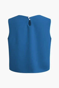 MICAS Pant Sets|Vacation Sets-Basic Solid Sleeveless Top And Straight Leg Pants Set