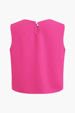 MICAS Pant Sets|Vacation Sets-Basic Solid Sleeveless Top And Straight Leg Pants Set