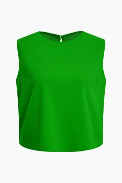 MICAS Pant Sets|Vacation Sets-Basic Solid Sleeveless Top And Straight Leg Pants Set