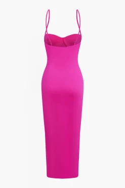 MICAS Maxi Dresses-Basic Solid Slip Maxi Dress
