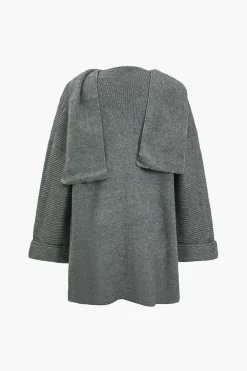 MICAS Outerwear|Outerwear-Basic Solid Sweater Cardigan STEEL