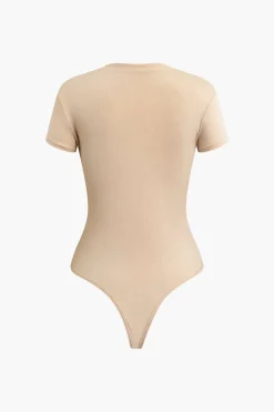 MICAS Bodysuits-Basic Solid T-shirt Bodysuit