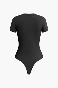 MICAS Bodysuits-Basic Solid T-shirt Bodysuit
