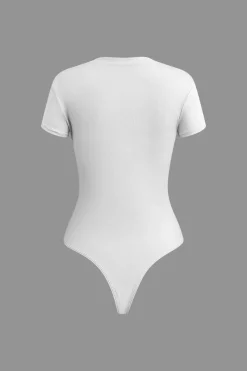 MICAS Bodysuits-Basic Solid T-shirt Bodysuit