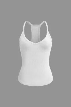 MICAS Tank Tops & Cami-Basic Solid V-neck Tank Top