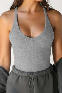 MICAS Tank Tops & Cami-Basic Solid V-neck Tank Top