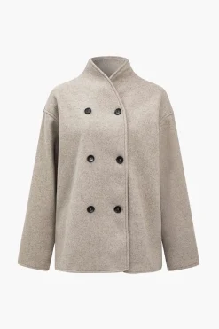 MICAS Outerwear|Outerwear-Basic Solid Warm Coat LIGHT BROWN