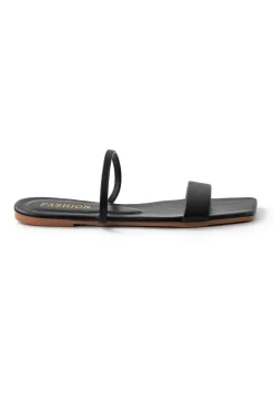 MICAS Shoes|Shoes-Basic Square Toe Flat Slide Sandals