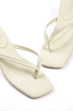 MICAS Shoes|Shoes-Basic Square Toe Thong Heeled Sandals