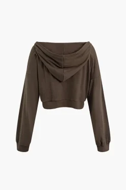 MICAS Skirt Sets-Basic V-neck Sleeveless Maxi Dress And Hooded Crop Sweatshirt Set