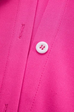 MICAS Jumpsuits & Rompers-Belted Button Long Sleeve Jumpsuit RASPBERRY