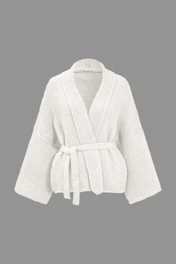 MICAS Outerwear|Knitwear-Belted V-neck Sweater Cardigan