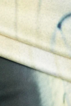 MICAS Long Sleeve Dresses|Mini Dresses-Body Print Round Neck Long Sleeve Ruched Mini Dress Contrast Color