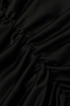 MICAS Long Sleeve Dresses|Mini Dresses-Body Print Round Neck Long Sleeve Ruched Mini Dress Contrast Color