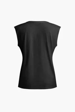 MICAS T-Shirts-Body Print Sleeveless T-shirt