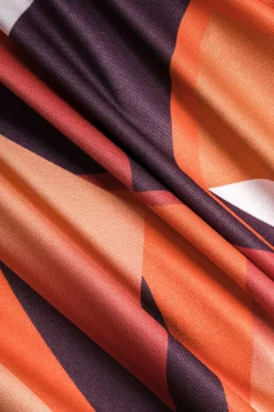 MICAS Long Sleeve Dresses|Maxi Dresses-Bohemian Print V-Neck Long Sleeve Maxi Dress TANGERINE