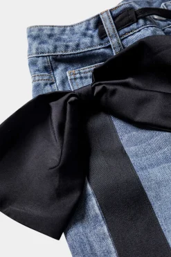 MICAS Jeans-Bow Tie Patchwork Pocket Jeans BLUE