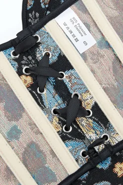 MICAS Tube Tops-Butterfly Jacquard Tie-Up Tube Top BLACK