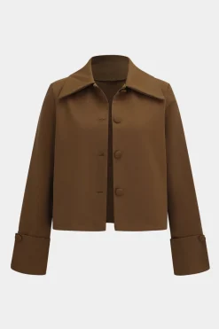 MICAS Skirt Sets-Button Detail Fake Pocket Skirt Set OLIVE