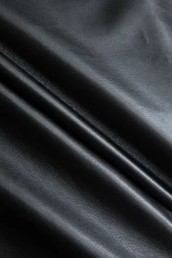 MICAS Tank Tops & Cami-Button Detail Twist Front Faux Leather Crop Tank Top