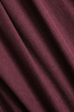 MICAS Pants-Button Detail Wide-Leg Pants BURGUNDY