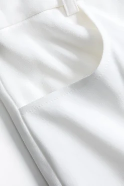 MICAS Pants-Button Flap Pocket Trousers WHITE