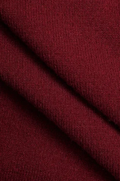 MICAS Long Sleeve Dresses|Knitwear-Button Sweater Maxi Dress BURGUNDY