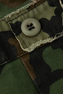 MICAS Skirts-Camo Frayed Patchwork Fringe Mini Skirt