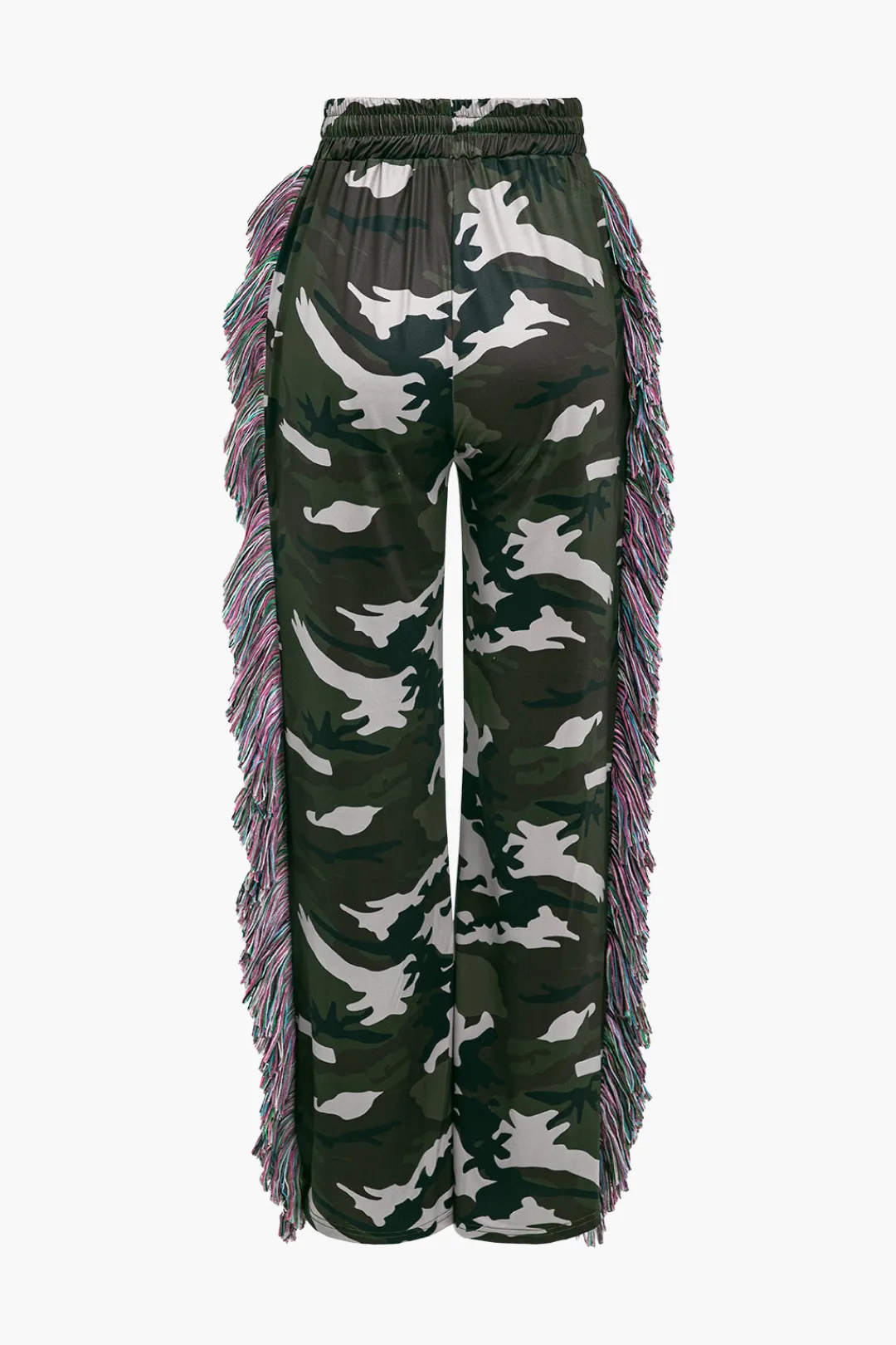 MICAS Pant Sets-Camo Print Fringe Pocket Top And Trouser Set MULTICOLOR