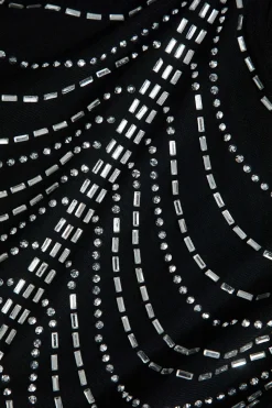 MICAS Mini Dresses-Chain Fringe Mini Dress BLACK