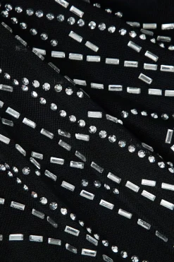 MICAS Mini Dresses-Chain Fringe Mini Dress BLACK