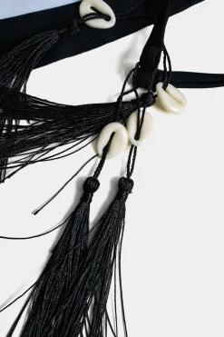 MICAS Swimwear-Chinoserie Print Contrast Color Block Tie-Up Bikini Set ORANGE