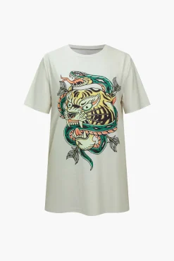 MICAS T-Shirts-Chinoserie Print T-Shirt BEIGE