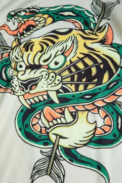 MICAS T-Shirts-Chinoserie Print T-Shirt BEIGE