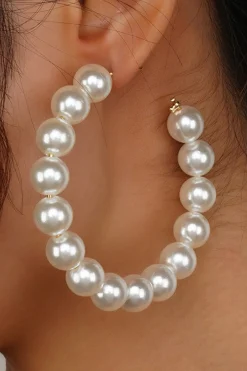 MICAS Earrings|Accessories-Circular Pearl Earrings WHITE