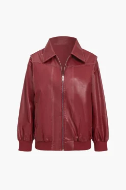 MICAS Outerwear|Outerwear-Collared Zipper Jacket